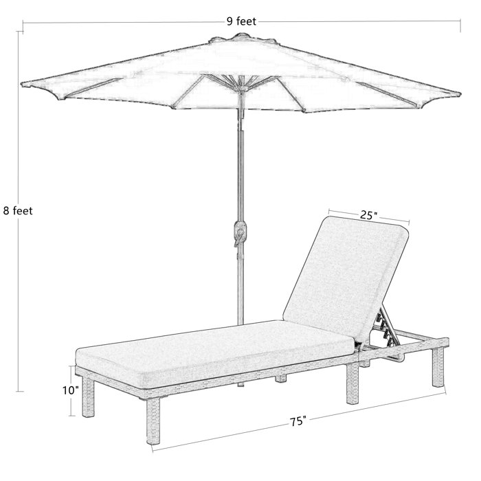 Lark Manor Alyah Outdoor Wicker Chaise Lounge & Reviews Wayfair